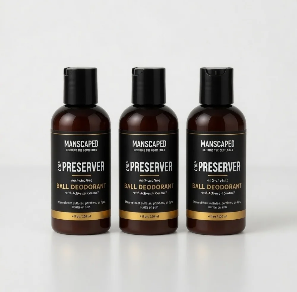 Lot 3 MANSCAPED The Crop Preserver Anti Chafing Mens Ball Deodorant 2oz New